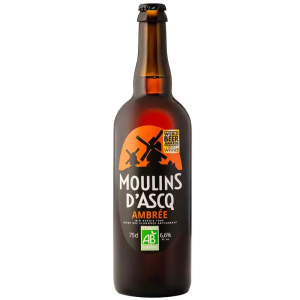 Bouteille de bière artisanale ambrée Moulin d’Ascq 75 cl